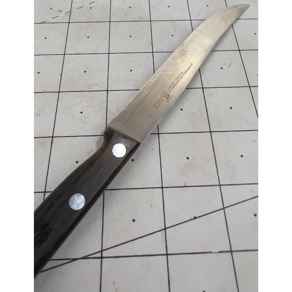 J.A. Henckels Kitchen Slicing Knife 777 Rosewood Handle Solingen Germany VG+ - Picture 4 of 6